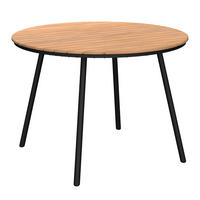 GARTENTISCH  - Schwarz/Teakfarben, MODERN, Holz/Metall (110/75/110cm) - Ambia Garden