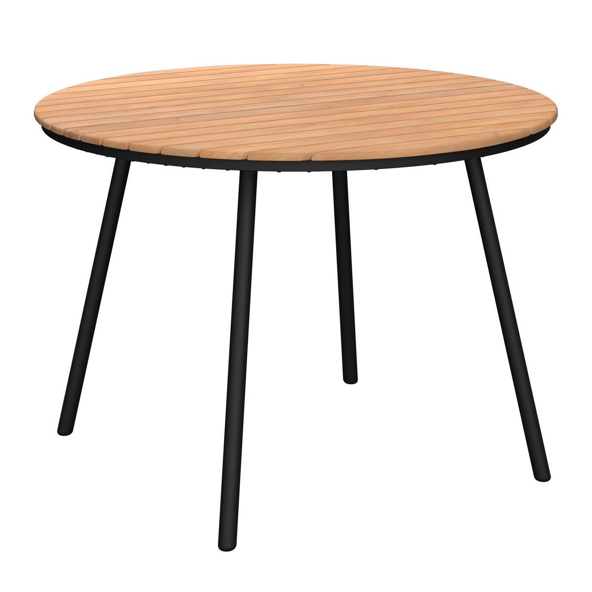 GARTENTISCH  - Schwarz/Teakfarben, MODERN, Holz/Metall (110/75/110cm) - Ambia Garden