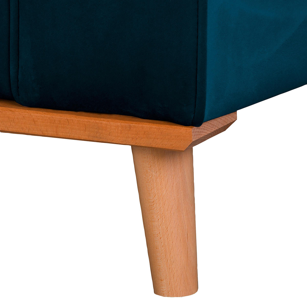 ECKSOFA in Mikrofaser Blau  150/230 cm  - Wengefarben/Blau, Design, Holz/Textil (150/230cm) - Livetastic