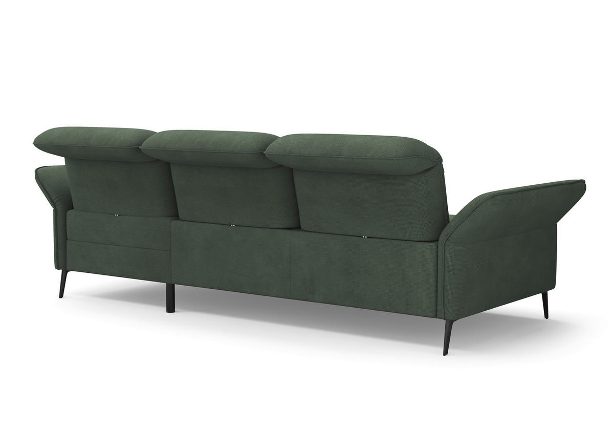 ECKSOFA in Flachgewebe Grün  - Schwarz/Grün, Konventionell, Textil/Metall (264/198cm) - Sit & More