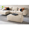 HOCKER in Textil Taupe  - Taupe/Schwarz, Modern, Kunststoff/Textil (102/41/52cm) - Trendmanufaktur