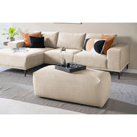HOCKER in Textil Taupe  - Taupe/Schwarz, MODERN, Kunststoff/Textil (102/41/52cm) - Trendmanufaktur