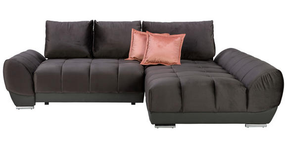 ECKSOFA in Braun, Grau  - Pink/Braun, MODERN, Textil/Metall (290/192cm) - Carryhome