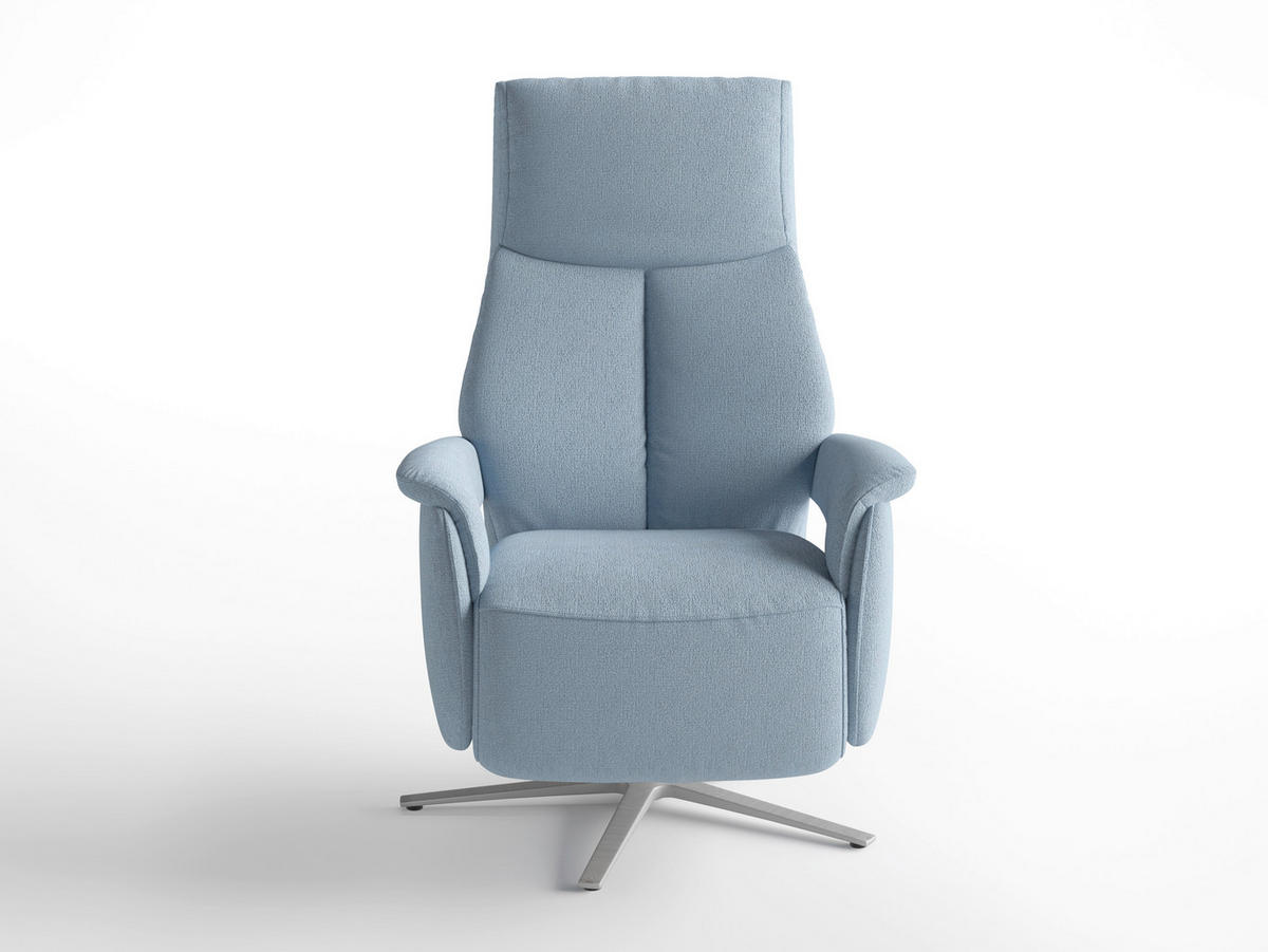 RELAXSESSEL Textil Hellblau  - Silberfarben/Hellblau, Basics, Textil/Metall (75/110/85cm) - Sit & More