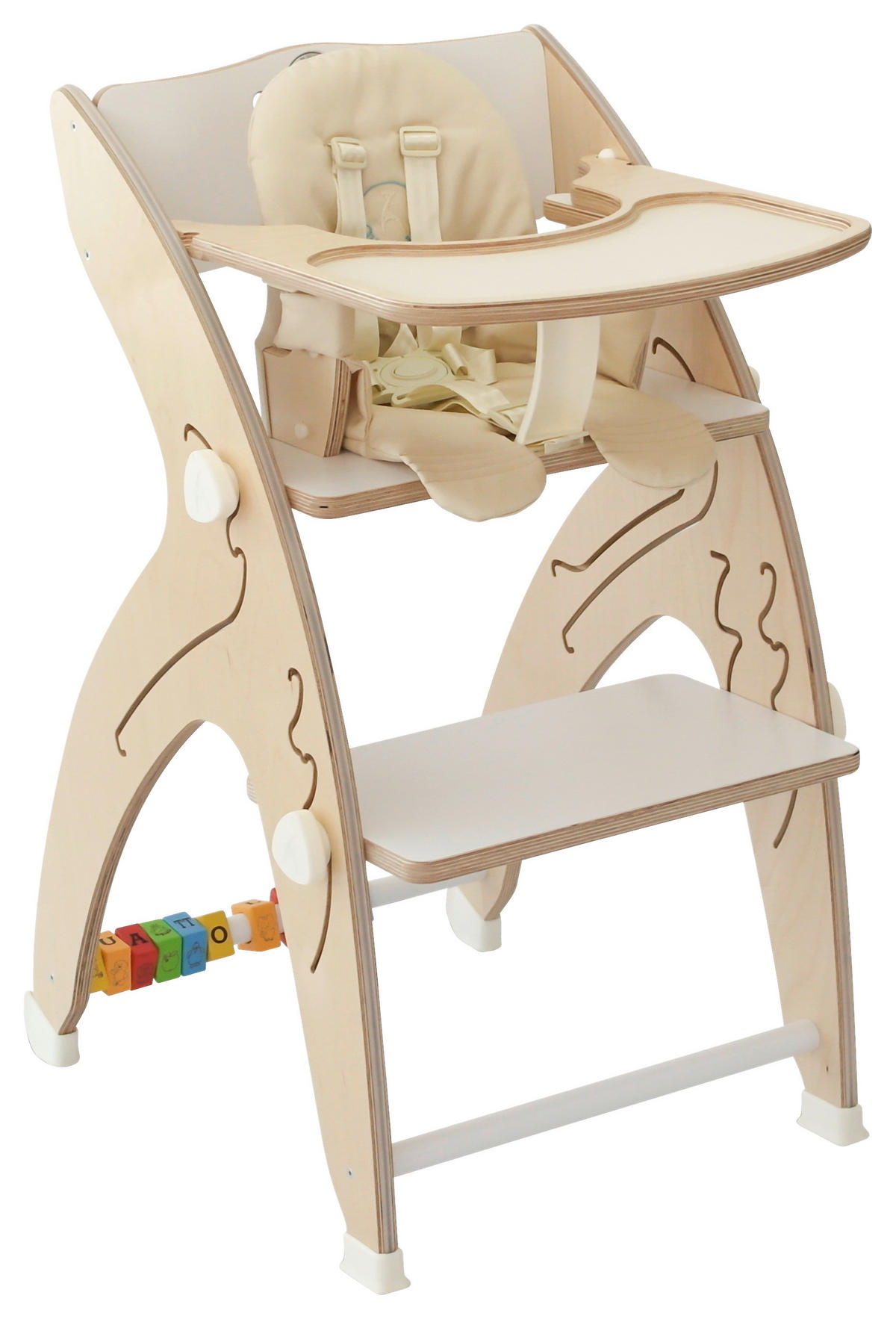 ESS- UND SPIELBRETT Quarttolino  - Naturfarben/Weiß, Basics, Holz (43/0,18/40cm)