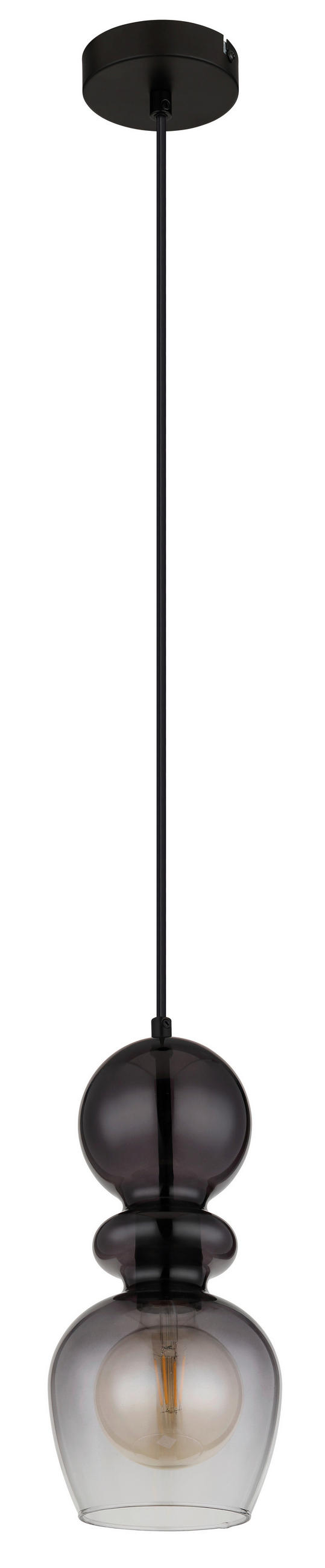 HÄNGLAMPA CLARITY 15/150 cm  - klar/svart, Basics, metall/glas (15/150cm) - Globo