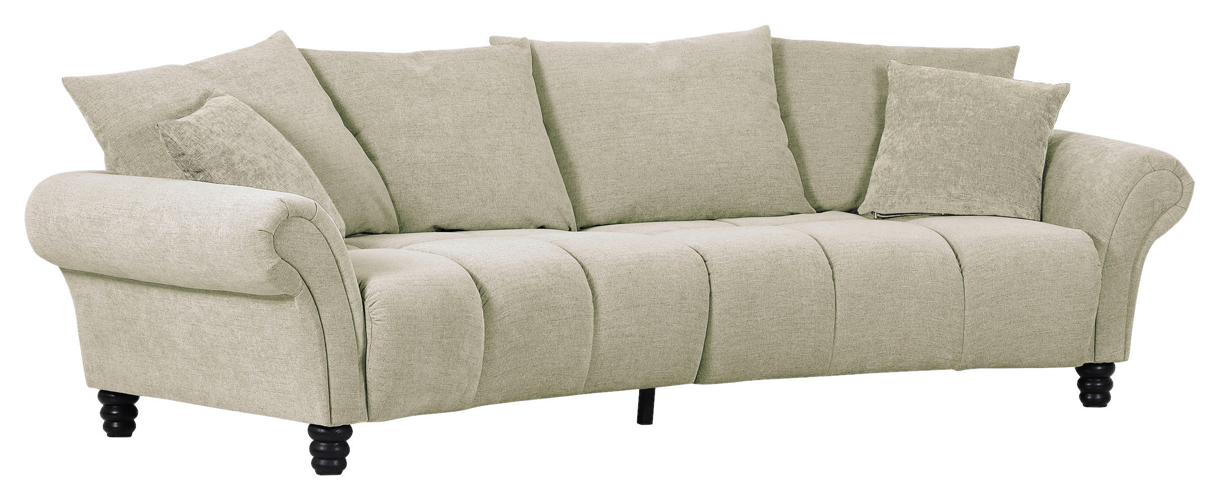 BIGSOFA Flachgewebe Beige - Beige/Schwarz, KONVENTIONELL, Holz/Textil (290/78/115cm) - Carryhome