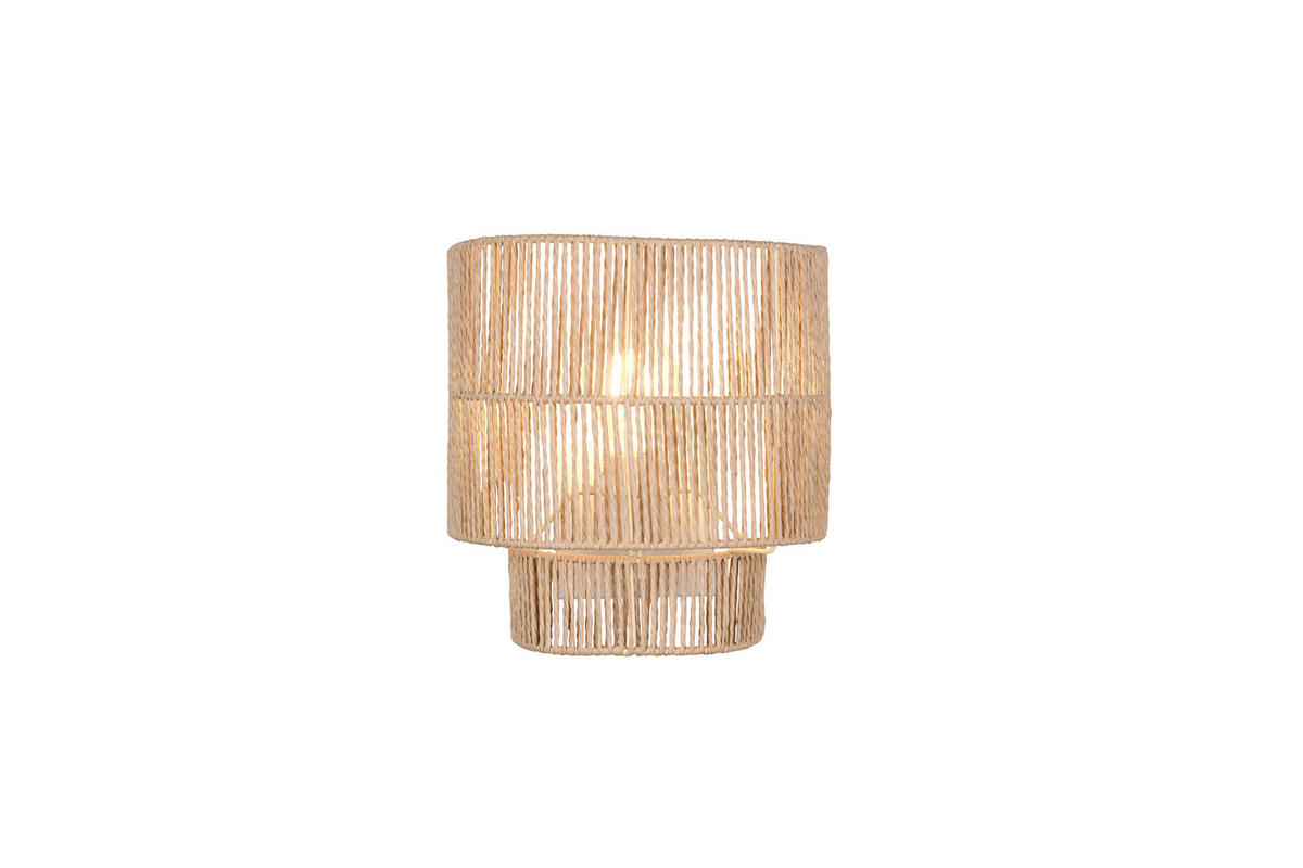 WANDLEUCHTE - Weiss/Braun, Natur, Papier (24,5/24,5/14cm)