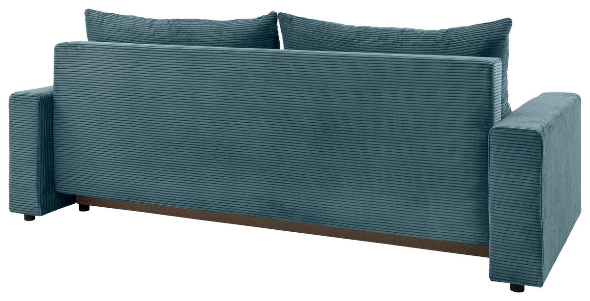 SCHLAFSOFA Cord Türkis  - Türkis/Schwarz, KONVENTIONELL, Kunststoff/Textil (233/92/108cm) - Carryhome