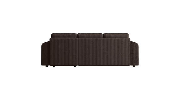 ECKSOFA inkl. Funktionen Dunkelbraun Cord  - Dunkelbraun/Schwarz, KONVENTIONELL, Kunststoff/Textil (260/200cm) - Xora