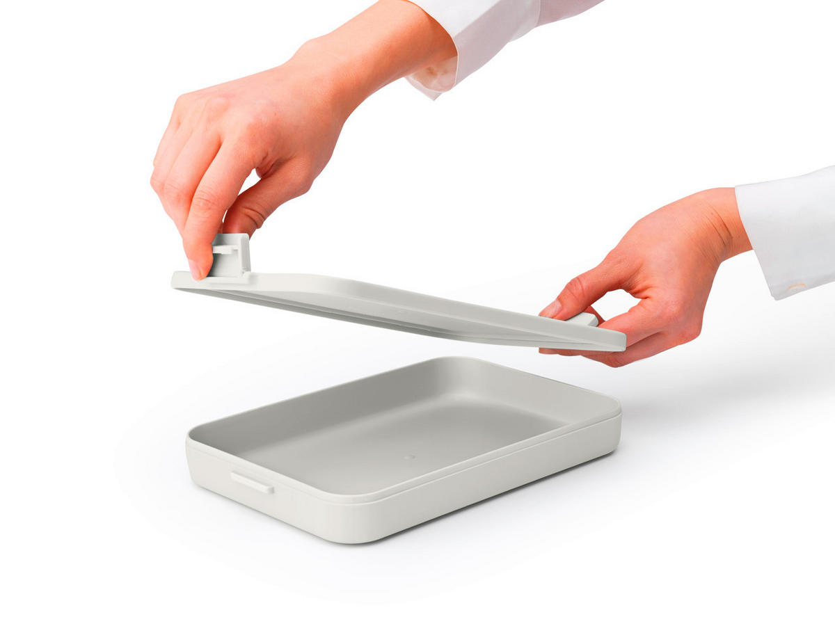 KRABIČKA NA OBĚD plast   - světle šedá, Basics, plast (25.5/3.7/16.6cm) - Brabantia