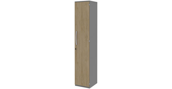 AKTENSCHRANK Eichefarben, Grau  - Eichefarben/Grau, KONVENTIONELL, Holzwerkstoff (40/217,4/43cm) - Moderano