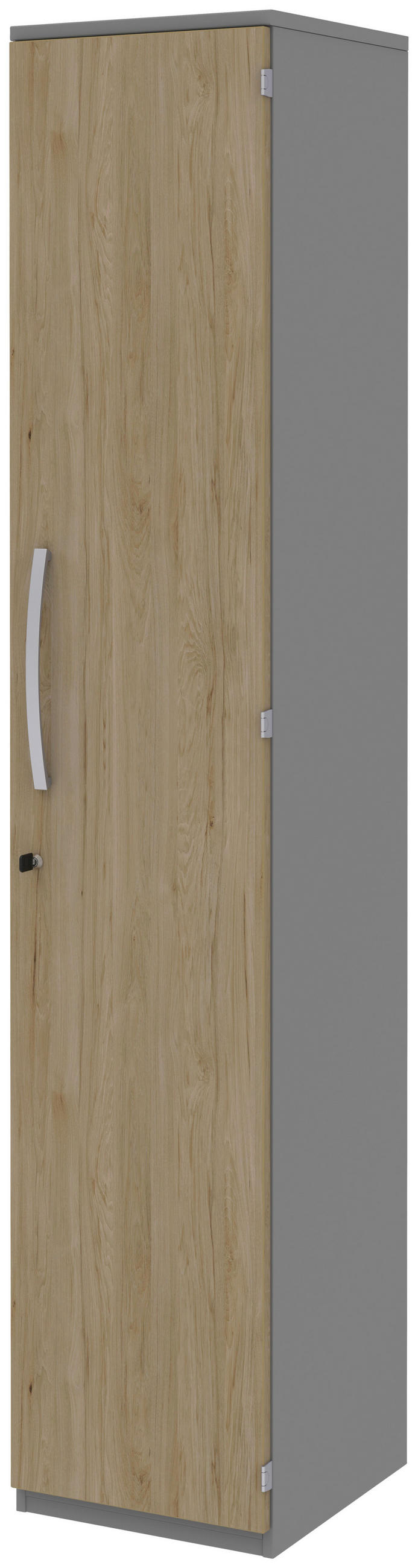 AKTENSCHRANK 40/217,4/43 cm  - Eichefarben/Grau, KONVENTIONELL, Holzwerkstoff (40/217,4/43cm) - Moderano