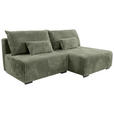 ECKSOFA in Cord Olivgrün  - Schwarz/Olivgrün, MODERN, Holz/Textil (210/145cm) - Carryhome