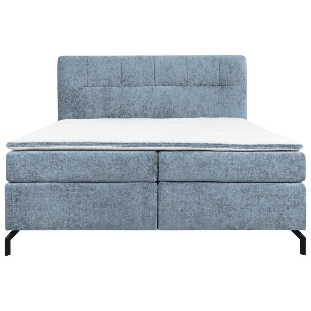 Thumbnail - Esposa Boxspringbett, Hellblau, Textil, H3, Höhe ca. 17 cm, 180x200 cm, Stoffauswahl, Topper durchgehend, Matratze in ve...