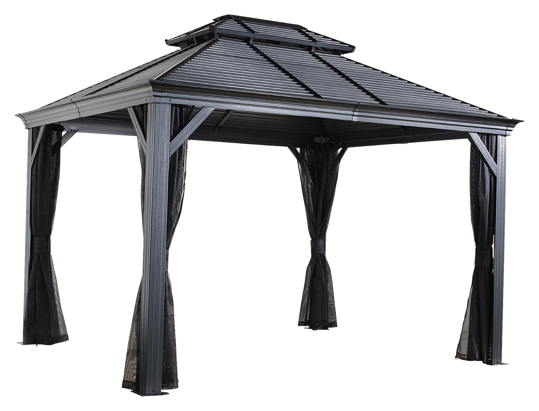 PAVILLON 364/291/299 cm Aluminium  - Anthrazit, Basics, Metall (364/291/299cm)