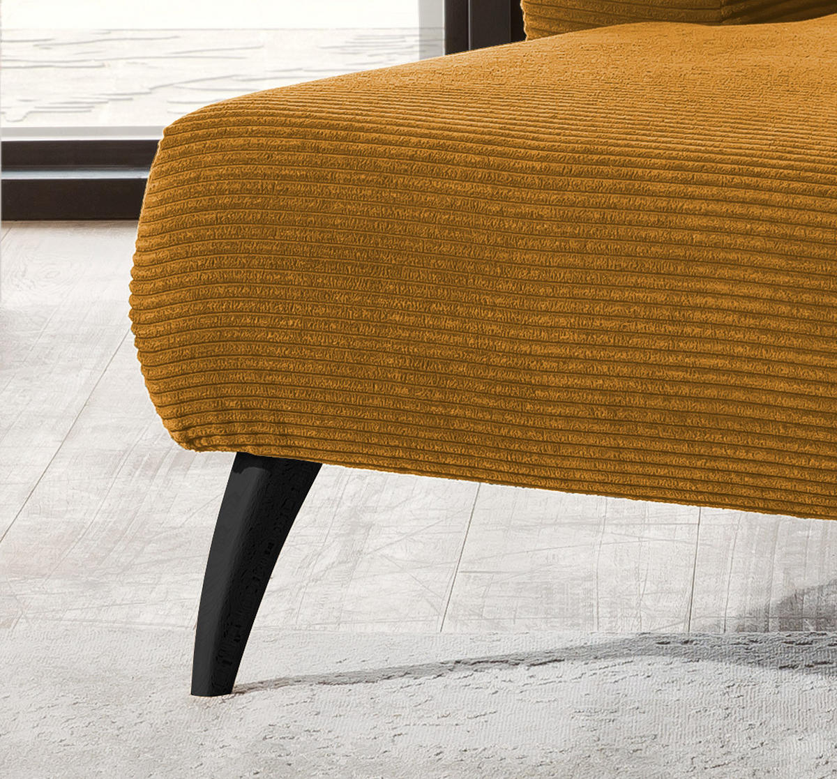 XXL-SESSEL in Cord Goldfarben  - Goldfarben/Schwarz, Modern, Holz/Textil (108/84/155cm) - MID.YOU