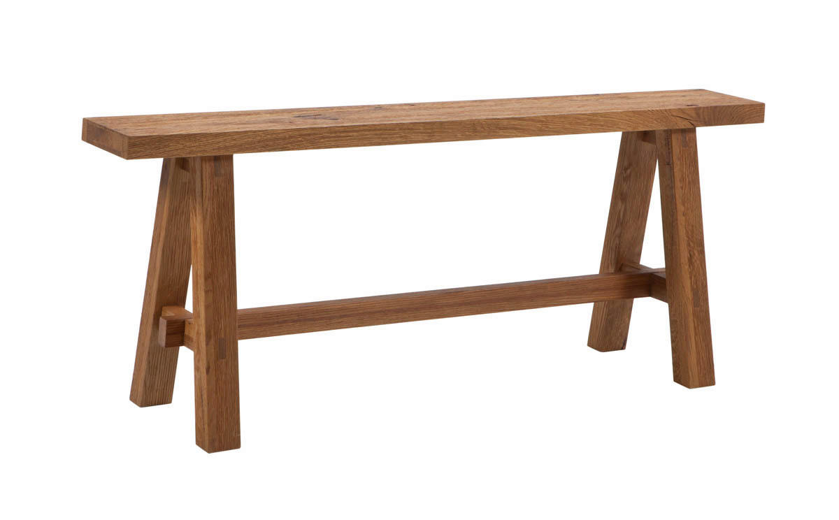 SITZBANK 110/45/27 cm Eichefarben Wildeiche massiv - Eichefarben, Design, Holz (110/45/27cm) - Hasena