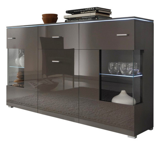 Sideboard Hochglanz Melaminharzbeschichtet Grau Online Kaufen Sideboard Hochglanz Melaminharzbeschichtet Grau Silberfarben Design Glas Holz