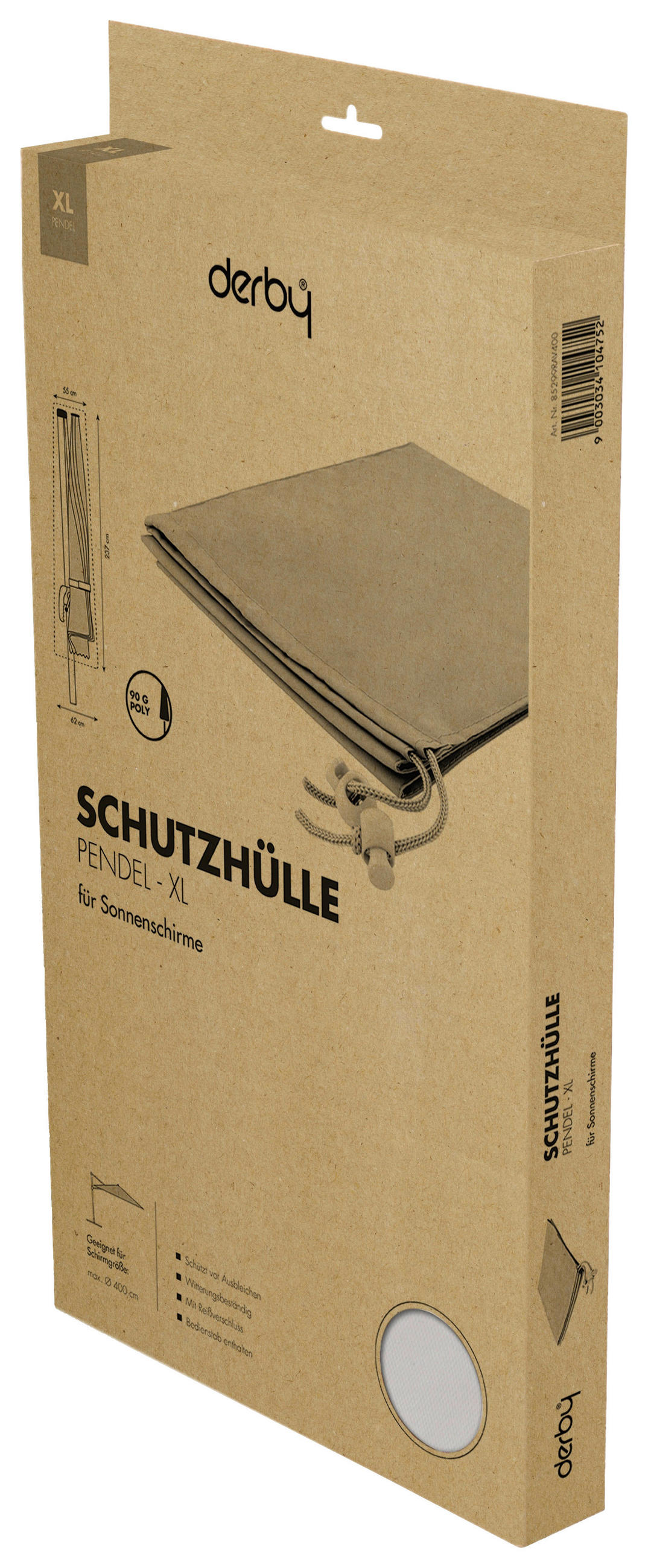 SCHIRMHÜLLE Grau   - Grau, Basics, Textil (400/400cm) - Doppler