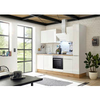 MODULKÖK 250 cm   i vit, vit högglans  - vit/aluminiumfärg, Lifestyle, trämaterial/plast (250cm) - Respekta