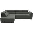 ECKSOFA in Struktur Grau  205/284 cm  - Schwarz/Grau, Design, Kunststoff/Textil (205/284cm) - Xora