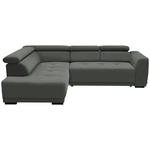 ECKSOFA in Struktur Grau  205/284 cm  - Schwarz/Grau, Design, Kunststoff/Textil (205/284cm) - Xora