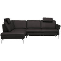 ECKSOFA in Echtleder Grau  220/284 cm  - Alufarben/Grau, KONVENTIONELL, Leder/Metall (220/284cm) - Beldomo Premium