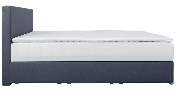 BOXBETT 90/200 cm in Dunkelblau - Chromfarben/Dunkelblau, KONVENTIONELL, Kunststoff/Textil (90/200cm) - Carryhome