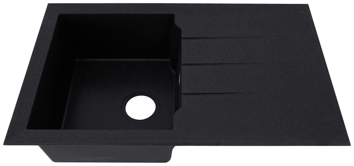 SPÜLE 1712ALINEO81X50S  - Schwarz, Trend, Stein (81/21/50cm) - Respekta