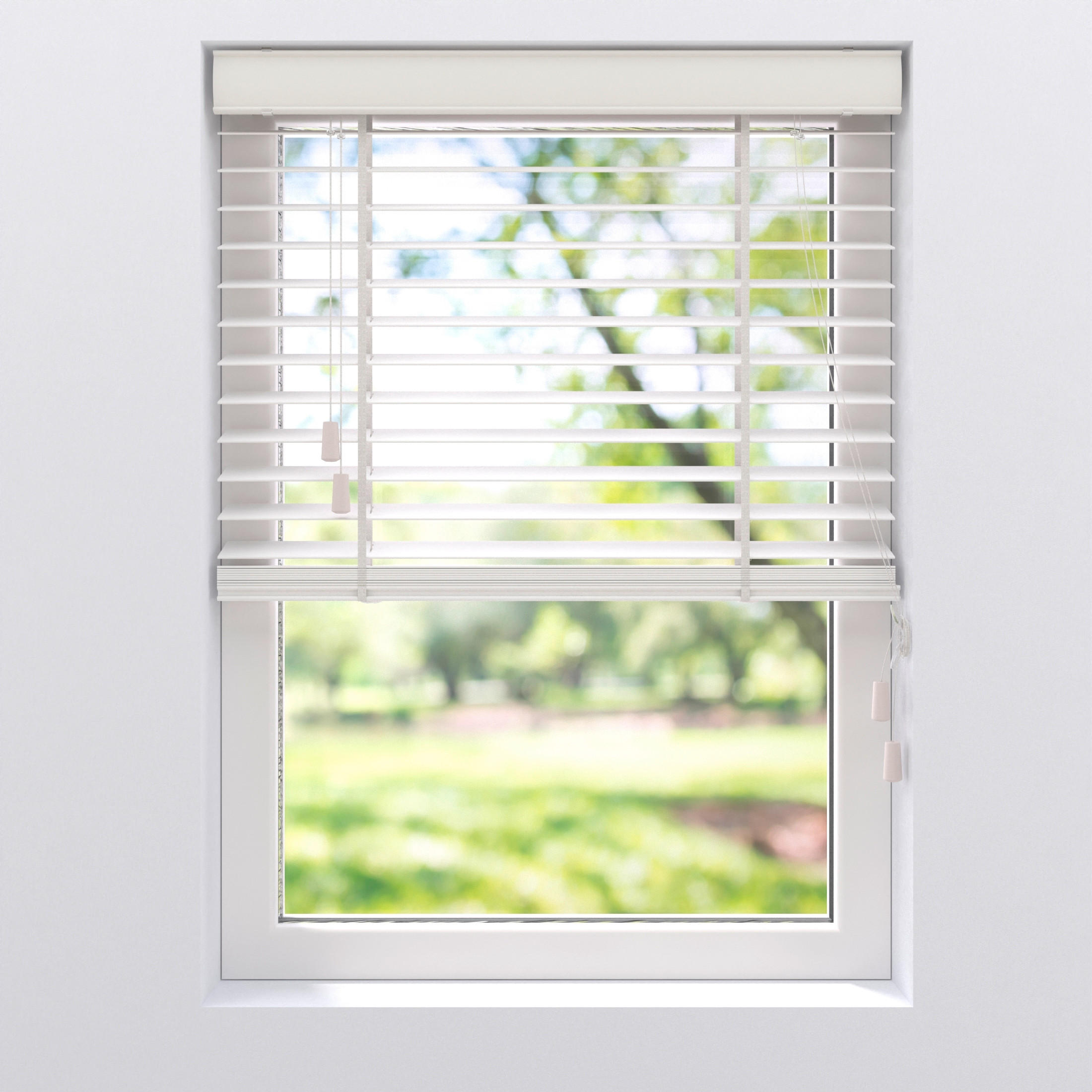 JALOUSIE  halbtransparent  105/130 cm    - Weiß, Natur, Holz (105/130cm)