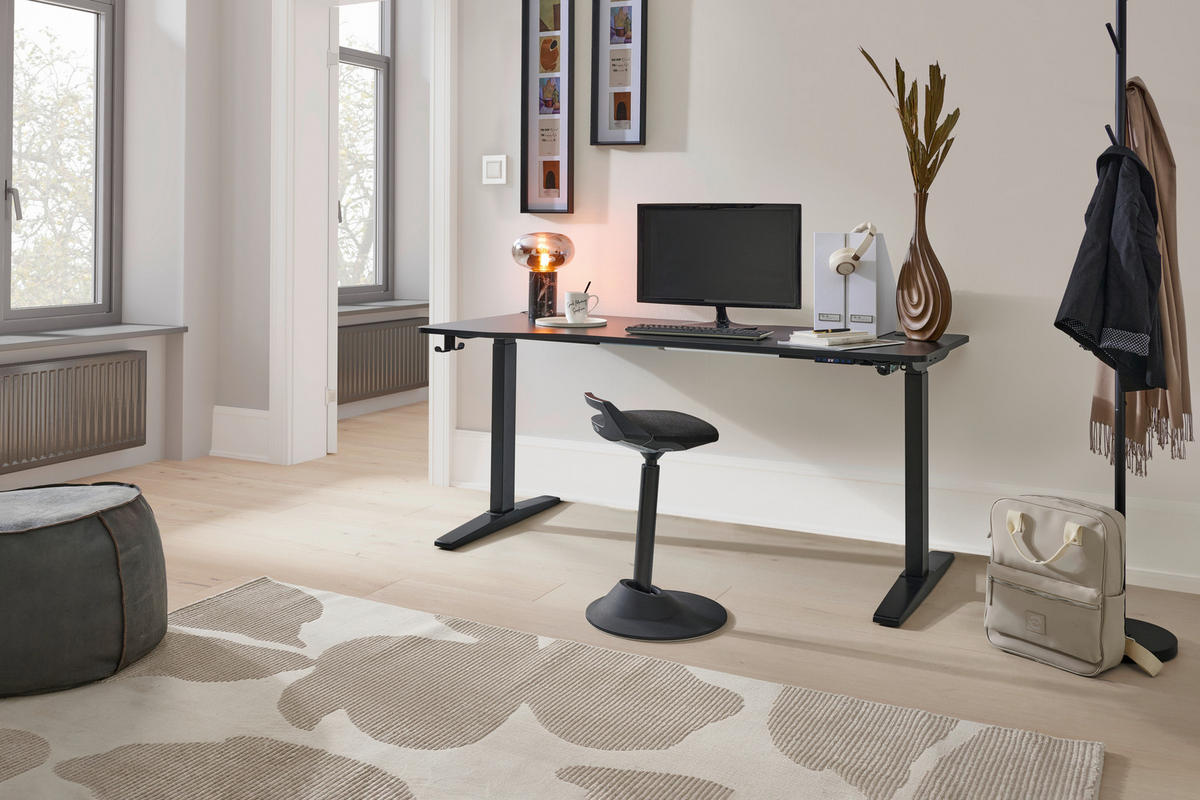 SCHREIBTISCH Schwarz  - Schwarz, Modern, Holzwerkstoff/Kunststoff (160/71/116/75cm) - MID.YOU