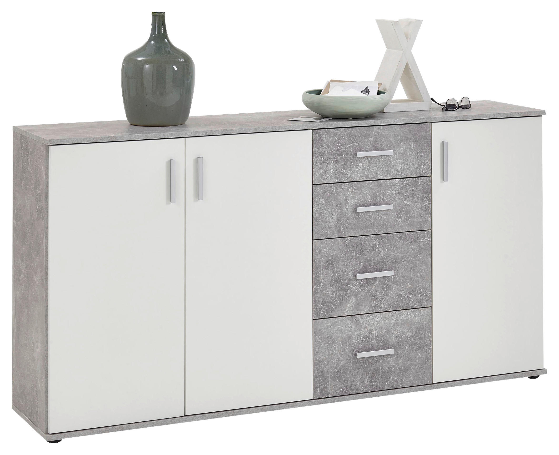 KOMMODE 160/83/35 cm  in  - Silberfarben, KONVENTIONELL, Holzwerkstoff/Kunststoff (160/83/35cm) - MID.YOU