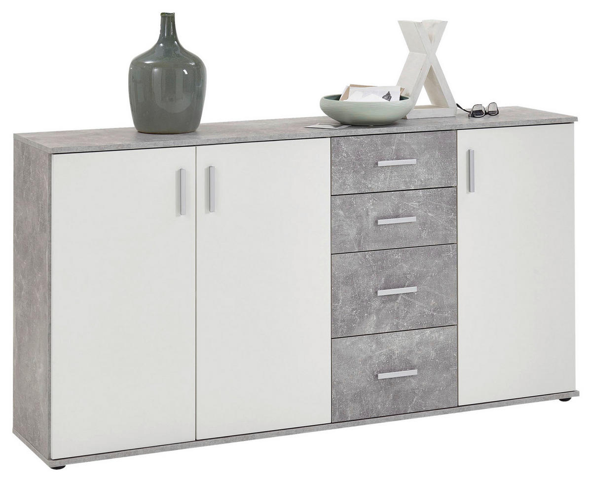 KOMMODE  in 160/83/35 cm  - Silberfarben, KONVENTIONELL, Holzwerkstoff/Kunststoff (160/83/35cm) - MID.YOU