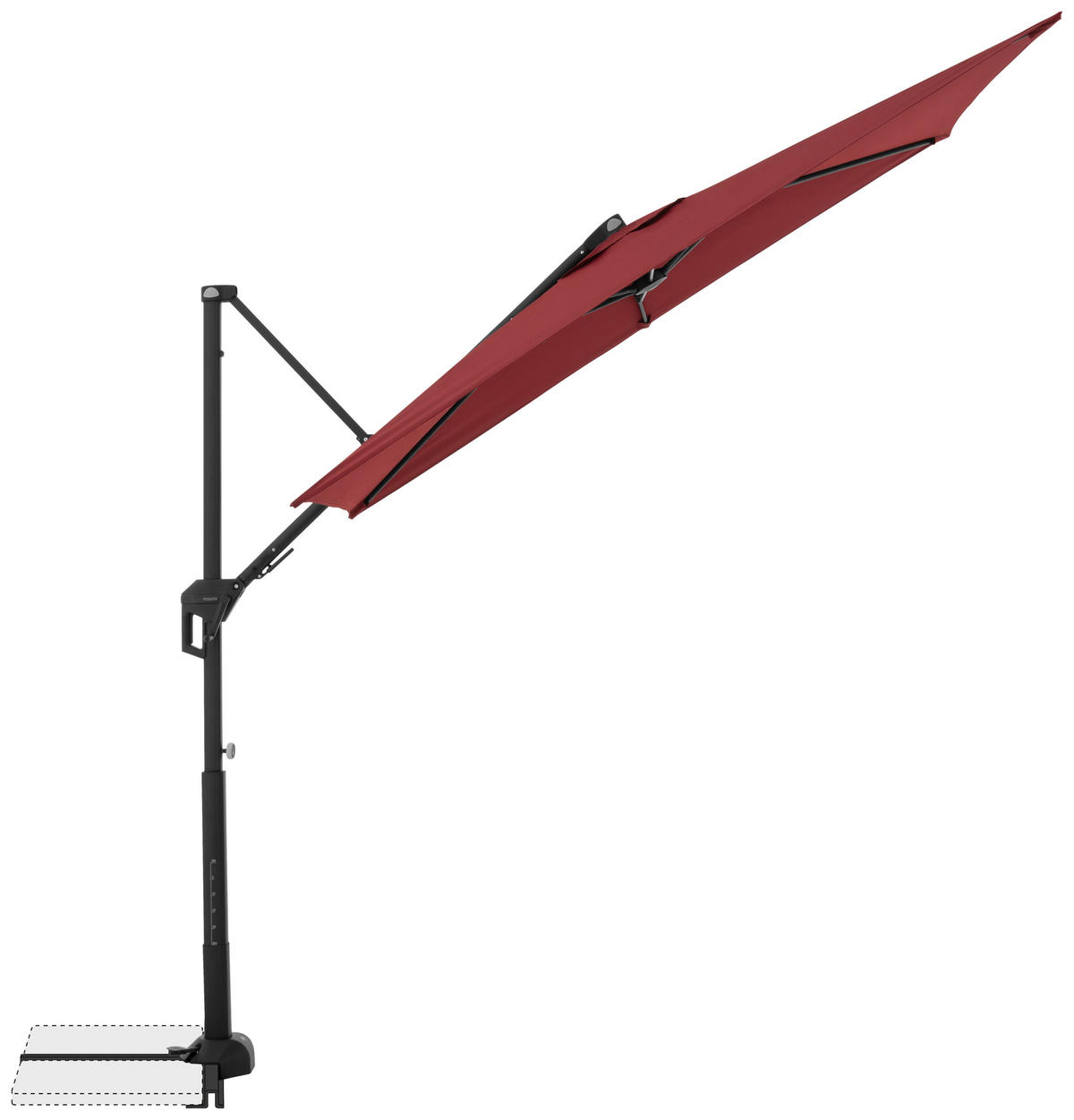 SENČNIK - črna/bordo, Basics, kovina/tekstil (240/135cm) - Doppler