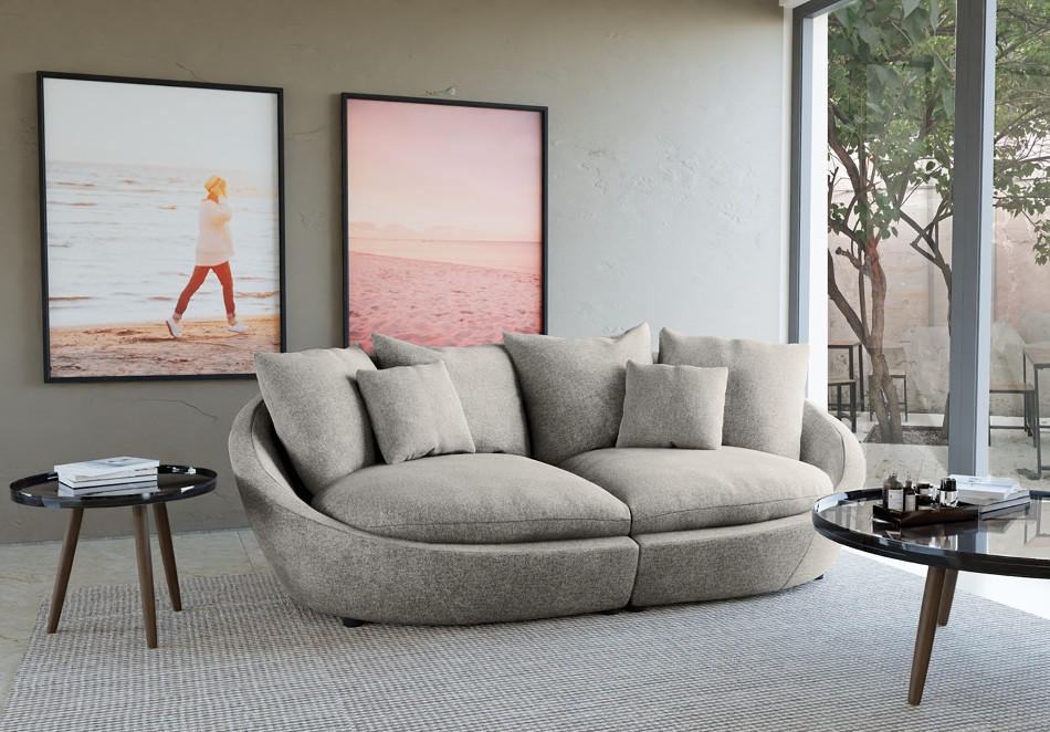 BIGSOFA in Chenille Dunkelgrau - Dunkelgrau/Schwarz, Modern, Kunststoff/Textil (280/87/131cm) - Trendmanufaktur