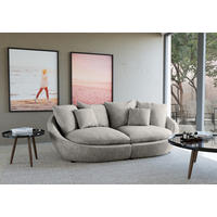 BIGSOFA in Chenille Dunkelgrau  - Dunkelgrau/Schwarz, Modern, Kunststoff/Textil (237/87/131cm) - Trendmanufaktur