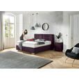 BOXSPRINGBETT 180/200 cm,  in Brombeere, Matratze, H2 + H2 = mittel  - Chromfarben/Brombeere, KONVENTIONELL, Textil (180/200cm) - Dieter Knoll