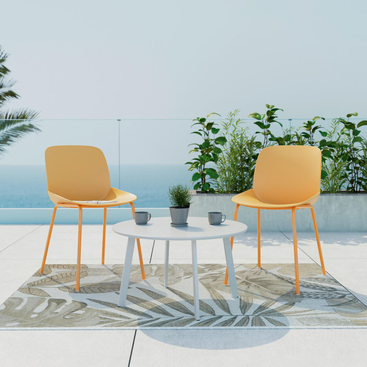 GARTENSTUHL Eisen Gelb  - Gelb, MODERN, Kunststoff/Metall (45,5/80,5/57cm) - Ambia Garden
