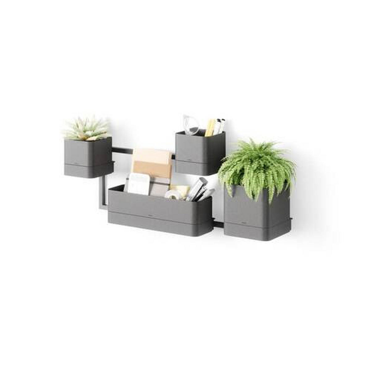 PFLANZENTOPF   - Schwarz, KONVENTIONELL, Kunststoff/Textil (36/18/72cm) - Umbra
