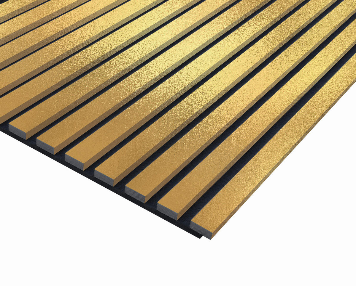 AKUSTIKPANEEL Gold foliert 57.25/2/240 cm  - Goldfarben, KONVENTIONELL, Holzwerkstoff/Textil (57.25/2/240cm)