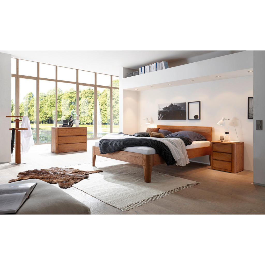 Thumbnail - Hasena Bett, Cognac, Holz, Eiche, massiv, 200x200 cm, Über- und Sondergrößen erhältlich, in verschiedenen Größen erhältl...