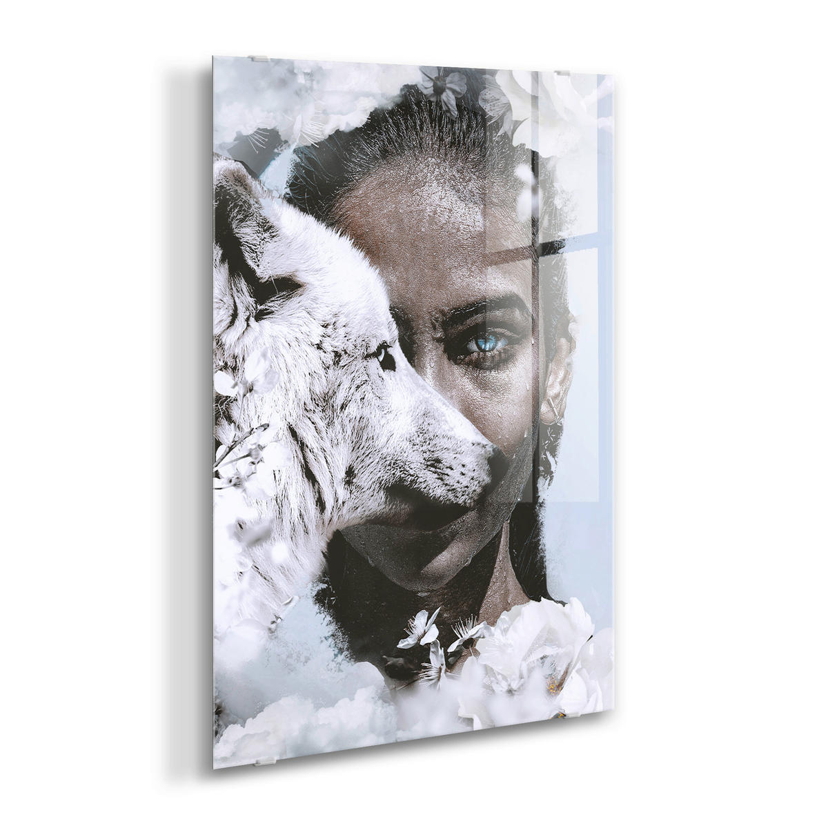 GLASBILD Tiere, Frauen 120/80 cm  - Multicolor, Basics, Glas/Papier (120/80cm)