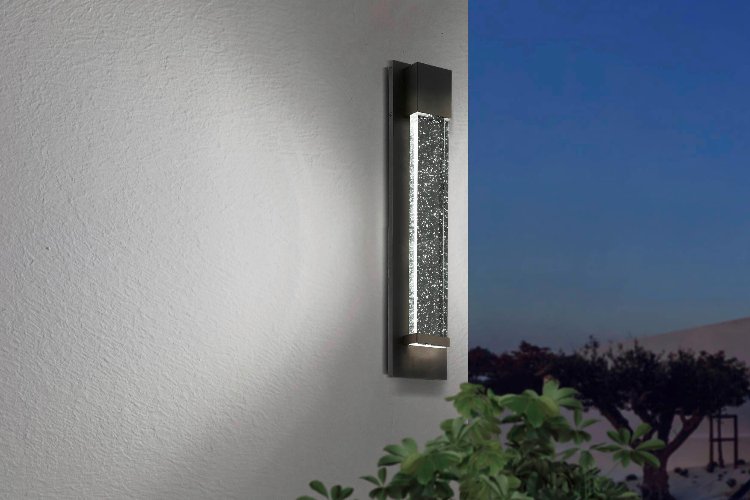 AUßENWANDLEUCHTE Villagrazia 12/40/7 cm   - Klar/Schwarz, Design, Glas/Metall (12/40/7cm) - Eglo