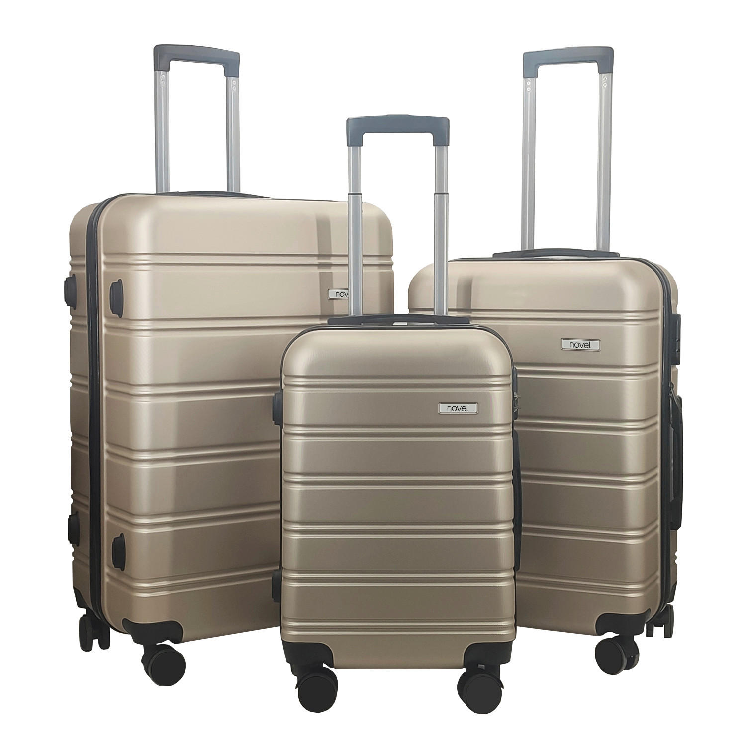 REISEKOFFERSET Goldfarben 3-teilig  - Goldfarben, LIFESTYLE, Kunststoff/Metall - Novel
