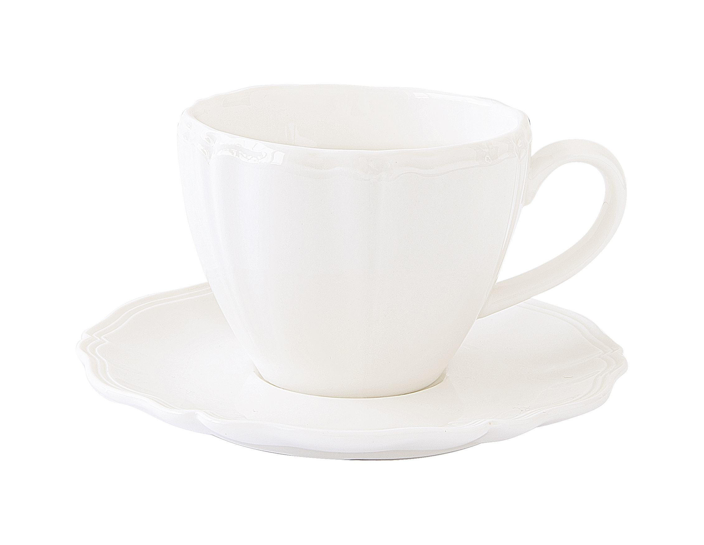 ŠALICA ZA KAVU S TANJURIĆEM       - bijela, Basics, keramika (12.5/12.5/7cm)