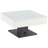 COUCHTISCH Klarglas 80/80/47 cm rechteckig Schwarz, Weiß  - Schwarz/Weiß, Design, Glas/Holzwerkstoff (80/80/47cm) - Livetastic