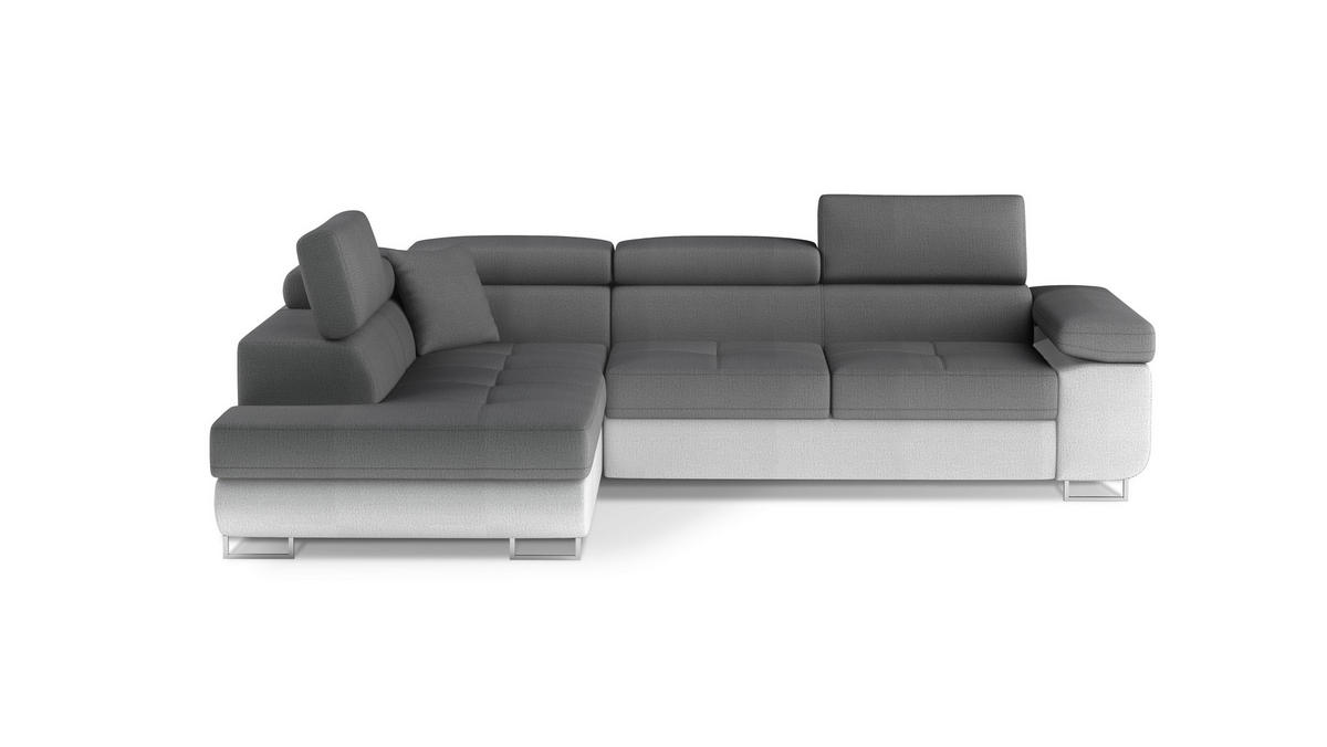 ECKSOFA  Grau, Hellgrau Textilgeflecht  - Chromfarben/Hellgrau, Design, Textil/Metall (203/272cm) - MID.YOU