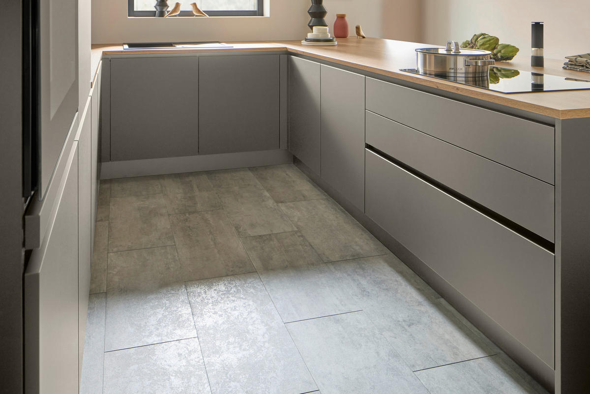 EINBAUKÜCHE   - Taupe/Eichefarben, Design, Holzwerkstoff - Celina