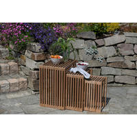 GARTEN-BEISTELLTISCHSET Holz  - Teakfarben, Basics, Holz - Gardenson